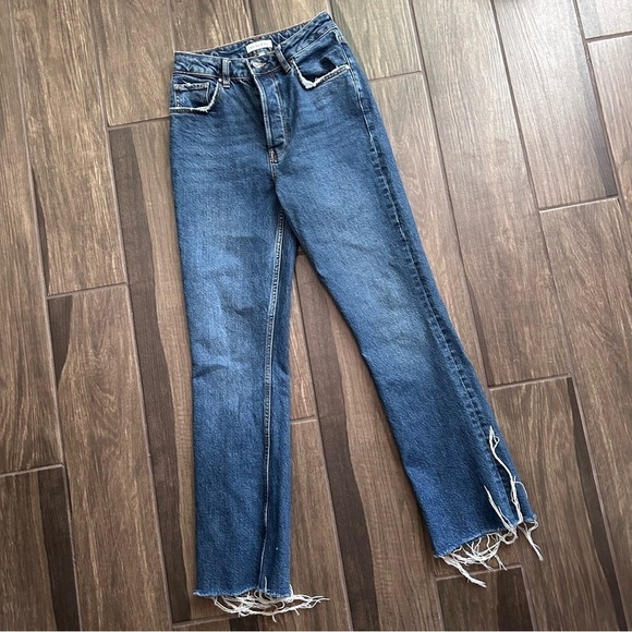 Anine Bing Lara High Waisted Kick Flare Ankle Jeans in Medium Wash Sz 26 - Picture 3 of 10